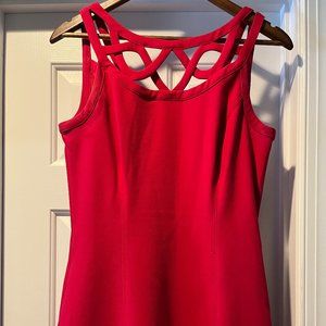 White House Black Market Red Cutout Dress